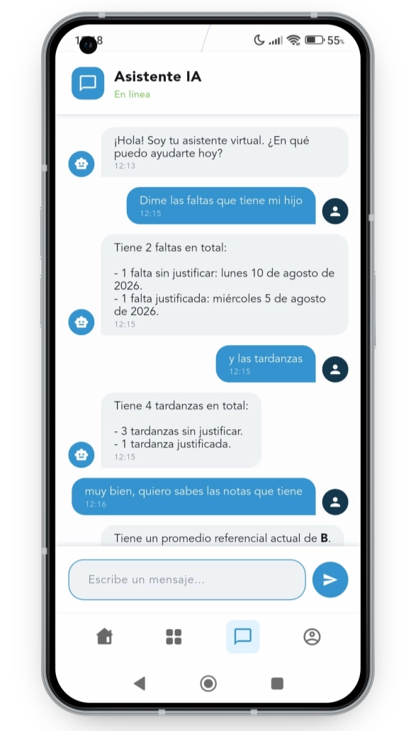 Dashboard inteligente de Kole.pe con métricas del colegio